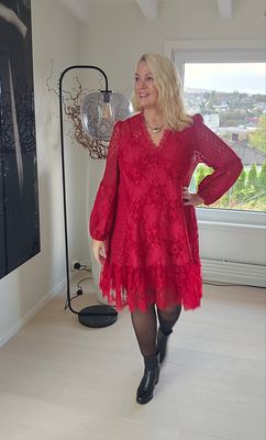 Hovedbilde  Thalia V-Neck Lace Dress ( short )  - red - ...