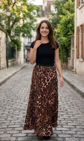 LEO MAXI SKIRT (3201) - Leopard - ca 25. august levering