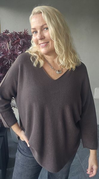 TESSA V-NECK KNIT ( ny8213 ) - chocolat
