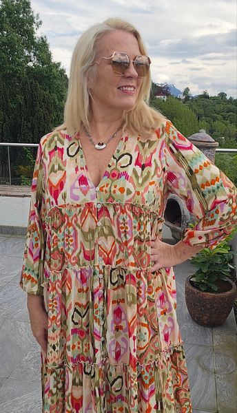 Alexandra Flow Dress - Multicolour - ca.1 juli levering