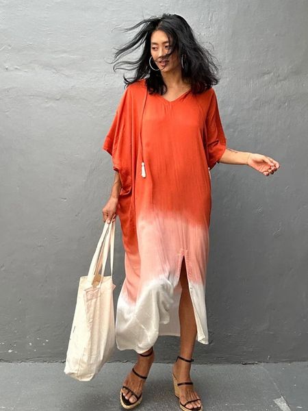 SALERNO KAFTAN – CORAL & SAND