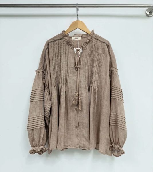  ROMA BLOUSE (G001) ONE SIZE - Taupe - ca 25. august levering