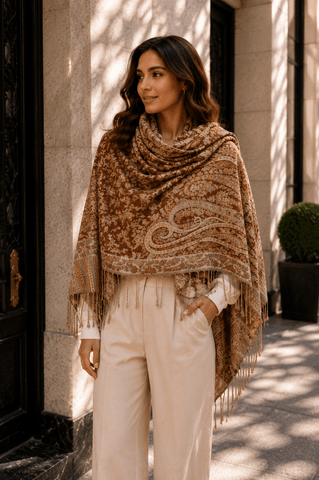 Hovedbilde Nayara Scarf (U01-E) - Terracotta & Gold