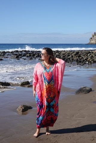 Hovedbilde Positano Kaftan – Pink Mosaic 