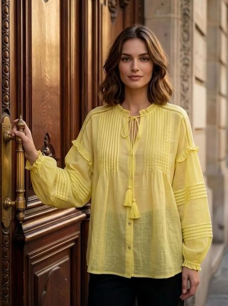  ROMA BLOUSE (G001) ONE SIZE - Yellow - ca 25. august levering