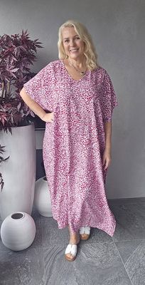 Hovedbilde SAMIRA KAFTAN – RED & OFFWHITE 