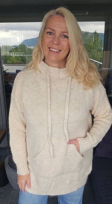 Hovedbilde SELIA HOODED KNIT  (1196-2069) - Ecru ( offwhite ...