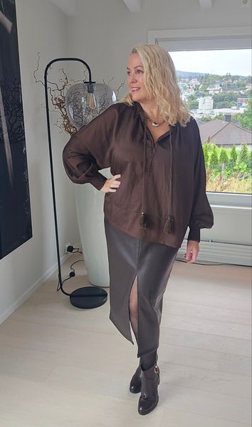 ROMY FAUX LEATHER SKIRT - brown - levering ca.15 oktober