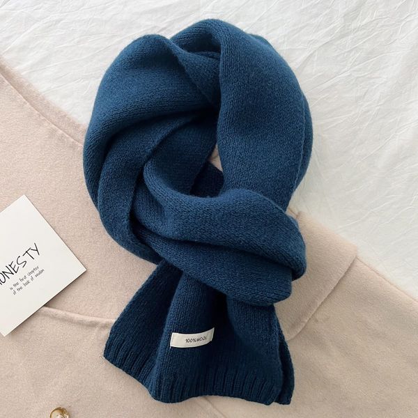 NELIA WOOL SCARF – 100 % ull - petrol blue