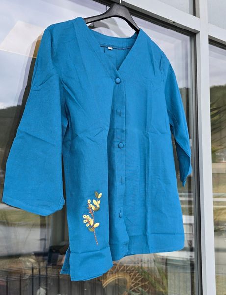 LORIN BLOUSE – PETROL BLUE