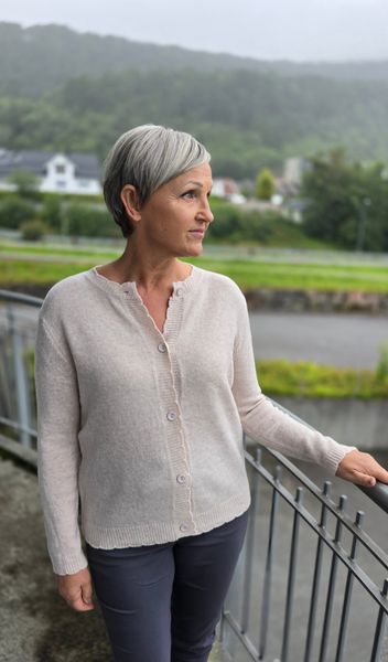 SORA WOOL CARDIGAN (1191-2002 ) - ecru ( lys beige )