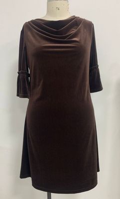 Hovedbilde VELVET DRAPE DRESS - brown - ca. 1 oktober