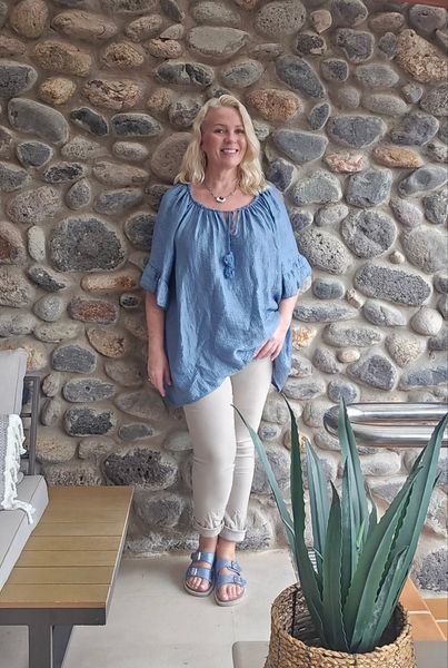 MATERA BLOUSE ( ezm25302 )  – JEANS BLUE
