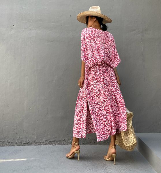 SAMIRA KAFTAN – RED & OFFWHITE 