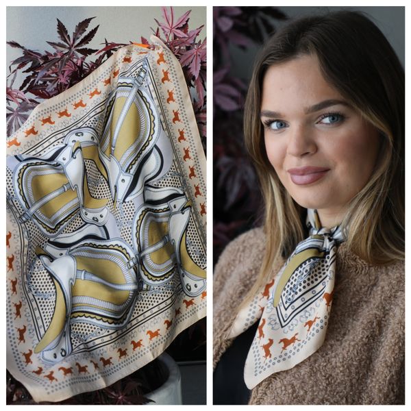 THALIA SCARF byANEA - gul / beige