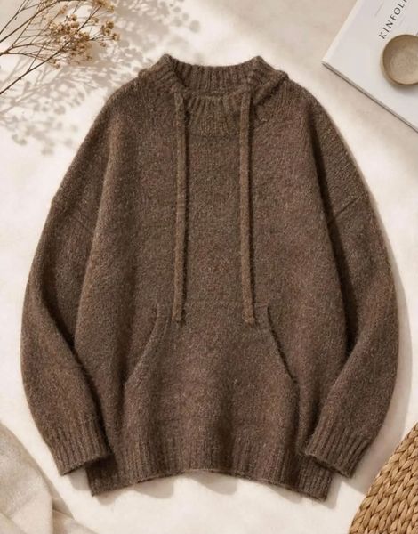 SELIA HOODED KNIT  (1196) - Brown - ca.20 august levering
