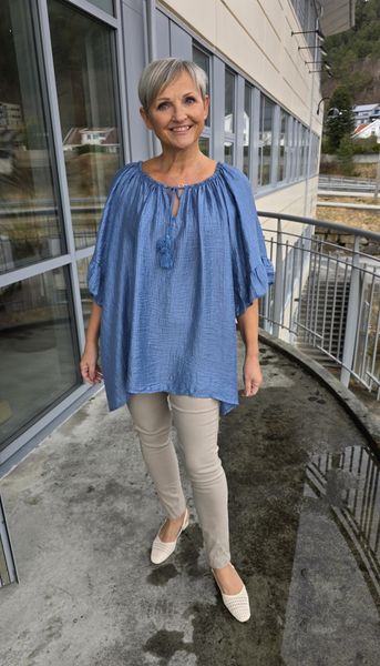 MATERA BLOUSE ( ezm25302 )  – JEANS BLUE