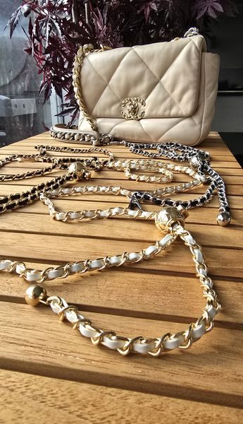 KJEDE til mobil, veske , som belte - SORT- S&Oslash;LV