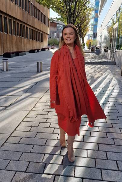 By Basics - LONG CARDIGAN - terracotta