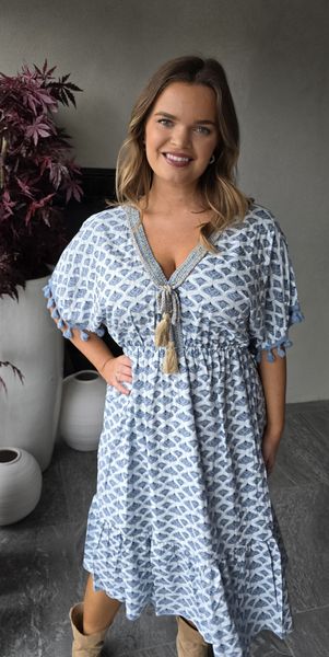 MARBELLA DRESS SHORT (7527 - SHORT) - jeans blue- kun m