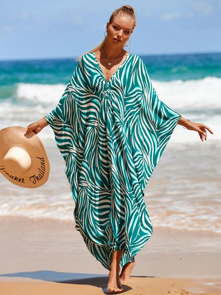 ZANZIBAR KAFTAN – GREEN WAVE-