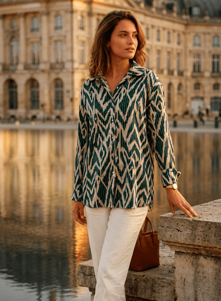 ZELIA BLOUSE (880-1) - Dark Green - ca 25. august levering