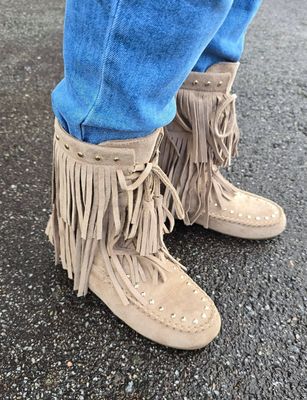 Hovedbilde TALLULAH FRINGE BOOTS ( 52219 ) - kakhi ( beige ) ...