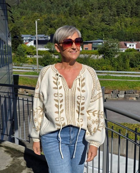 TILIA  KNIT (RM6017) ONE SIZE - Off- White w/gold