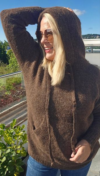 SELIA HOODED KNIT  (1196-2069) - Brown -