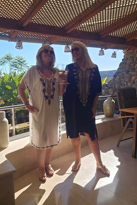 Hovedbilde SORAYA KAFTAN – SHORT - offwhite & blue 