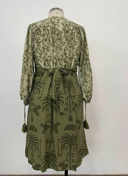 GABRIELLA SHORT DRESS - dusty olive (21a )