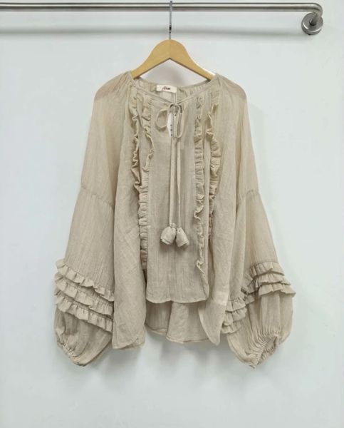 ROSALINE BLOUSE (G002) ONE SIZE - Beige  - ca 25. august levering