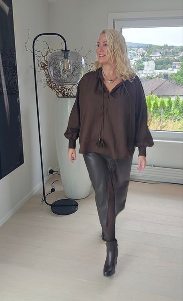 ROMY FAUX LEATHER SKIRT - brown - levering ca.15 oktober
