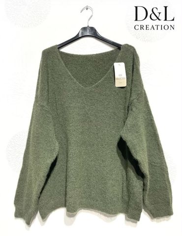 Hovedbilde TALIA V-NECK KNIT (NY9185) - Kaki - CA.19 SEPT ...
