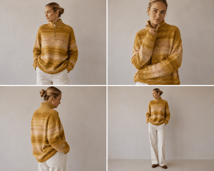 VILDA ZIP KNIT (RM6002) ONE SIZE - Mustard Yellow  - ca 25. august levering